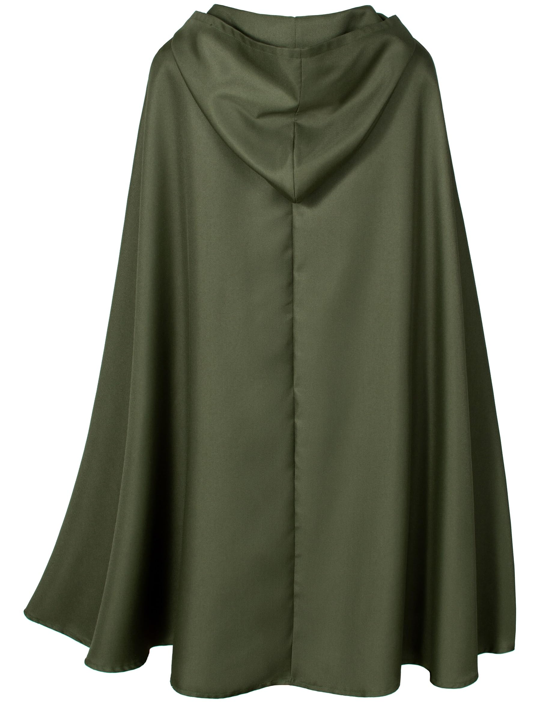 Yuriko Medieval Renaissance Cloak With Hood - Vintage Cape Cosplay Robe Halloween Costume (Green S)