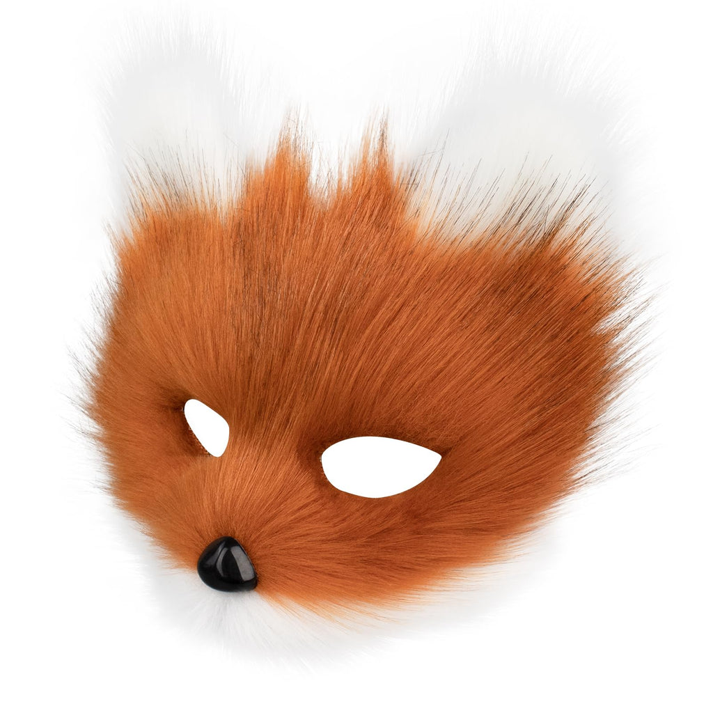 hbbhml Animal Fox Wolf Mask Halloween Party Cosplay Costumes Props Plush Cat Half Face Masks Carnival Christmas Masquerade