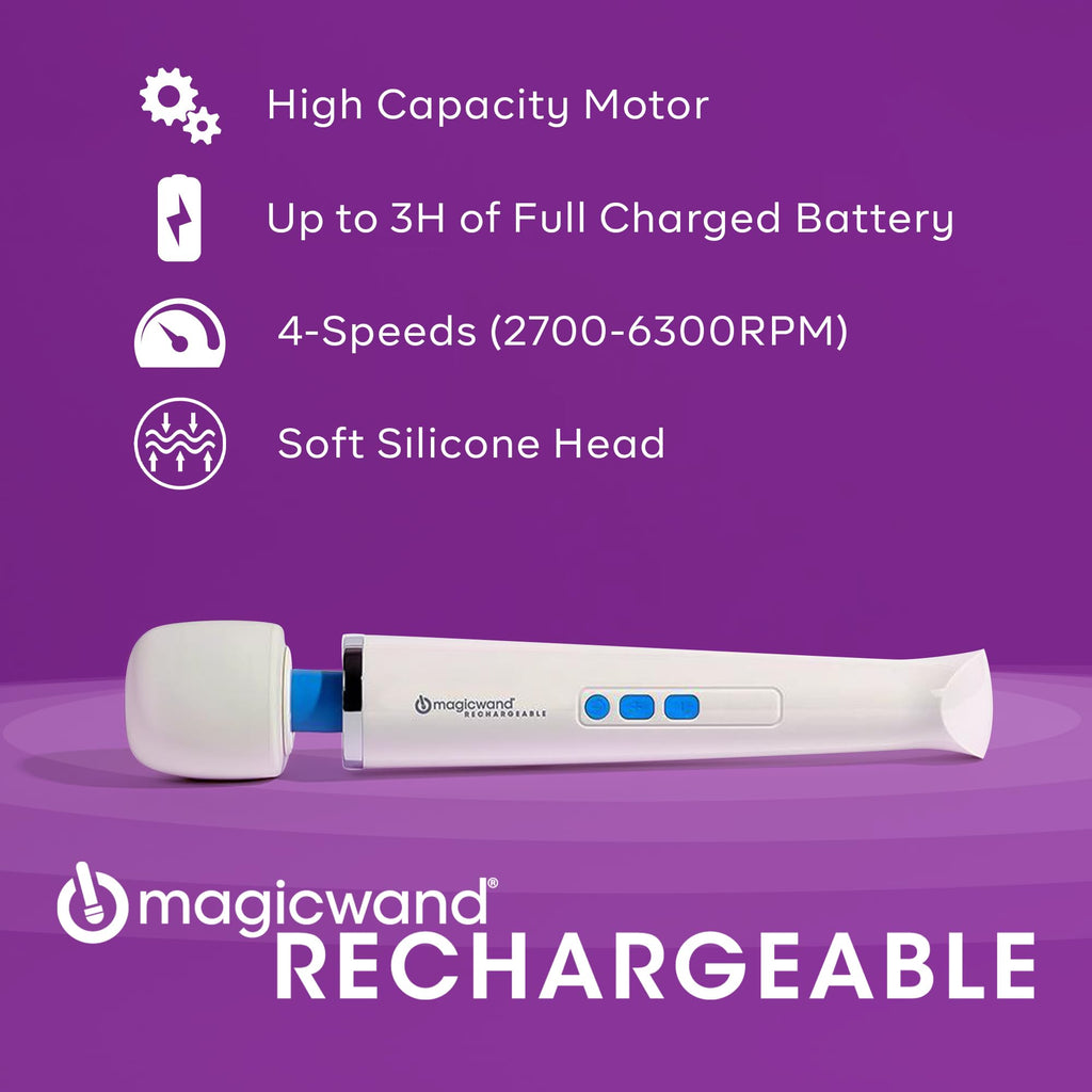 Magic Wand Massager Rechargeable HV-270 – Cordless Multi-Function Variable-Speed Neck Massager with Soft Silicone Head - Personal Massagers for Women, Neck, Hand, Back, Muscle, and Head Massager