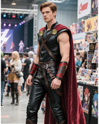 L'VOW Thunder God Cloak Medieval King Cape for Men Women Halloween Thor Cosplay, Renaissance LARP Costume(Burgundy)