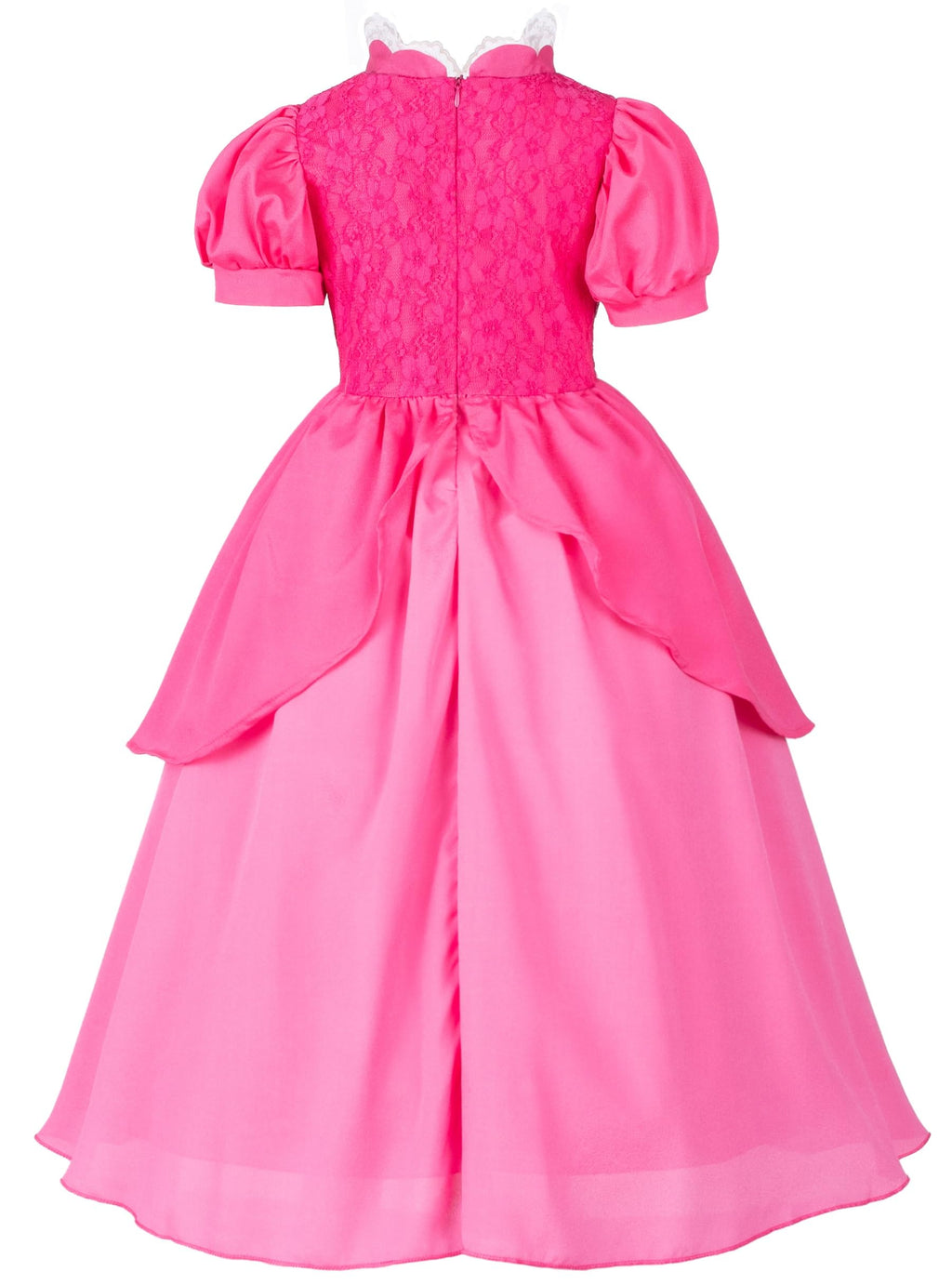 Bosvin Pink Princess Dress for Girls, Kids Princess costume with Crown Gloves Wand Earrings 3T 4T