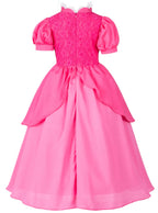Bosvin Pink Princess Dress for Girls, Kids Princess costume with Crown Gloves Wand Earrings 3T 4T