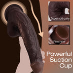 11 Inch Realistic Big Black Dildo Sex Toy, Skin-Like Huge Thick Dildo with Strong Suction Cup for Hands-Free, Lifelike Silicone Sex Toys for Vagina Anal Stimulation