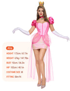 Spooktacular Creations Pink Princess Costume Women, Halloween Fairy Tale Dress Adult Fancy Skirt With Necklace Crown Gloves for Birthday Cosplay Parites-S
