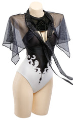 haikyuu Women Anime One Piece Swimsuit Kawaii Style Bathing Suit Rave Cosplay Swimwear (US, Alpha, Medium, Regular, Regular, Black)