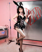 Nuoqi Black Womens Bunny Costume Bunny Girl Cosplay Suit Adult Halloween Outfit XXL