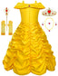 Princess Costume Dresses for Girls Costumes Halloween Cosplay Birthday Outfit Yellow