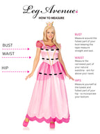 Leg Avenue Womens 2 Pc Classic Pink Princess Costume with Satin Gown, Crown Headband, MEDIUM, Pink