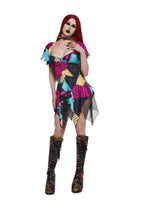 Dolls Kill Nightmare Sally Rag Doll Costume Dress – Halloween Colorblock Dress by Trickz N' Treatz, XX-Large