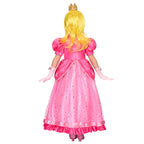 Spooktacular Creations Halloween Pink Princess Dress, Kids Princess Dress Up Set, Peach Crown Costume for Girls Toddler Halloween, Birthday, Roleplay Party (Small, 5-7 yrs)