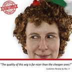 ALLAURA Compatible with Sonny Bono Wig – 60s 70s Men’s Short Brown Wig + Mustache for Hippie, Singer, TV Star, Cop, Detective Costumes – Liberty Duo, Limu & Doug, Uncle Rico, Retro Halloween Outfit