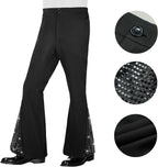 70s Outfits for Men 6 Pcs Disco Outfit Retro Costume with Bell Bottom Pants