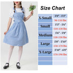Women's Blue Gingham Costume, Storybook Character Dress Set for Halloween, Cosplay, and Themed Parties