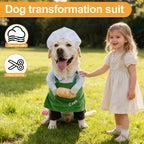 Dog Halloween Vampire Devil Cloak Cape, Red Black Classic Pet Costume for Small Medium Large Dogs, Holiday Cosplay Special Events (Chef-Green, B1)