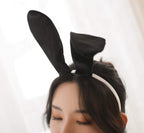 Sexy Bunny Costume for Women - Rabbit Bodysuit Cosplay JK Party (Black)