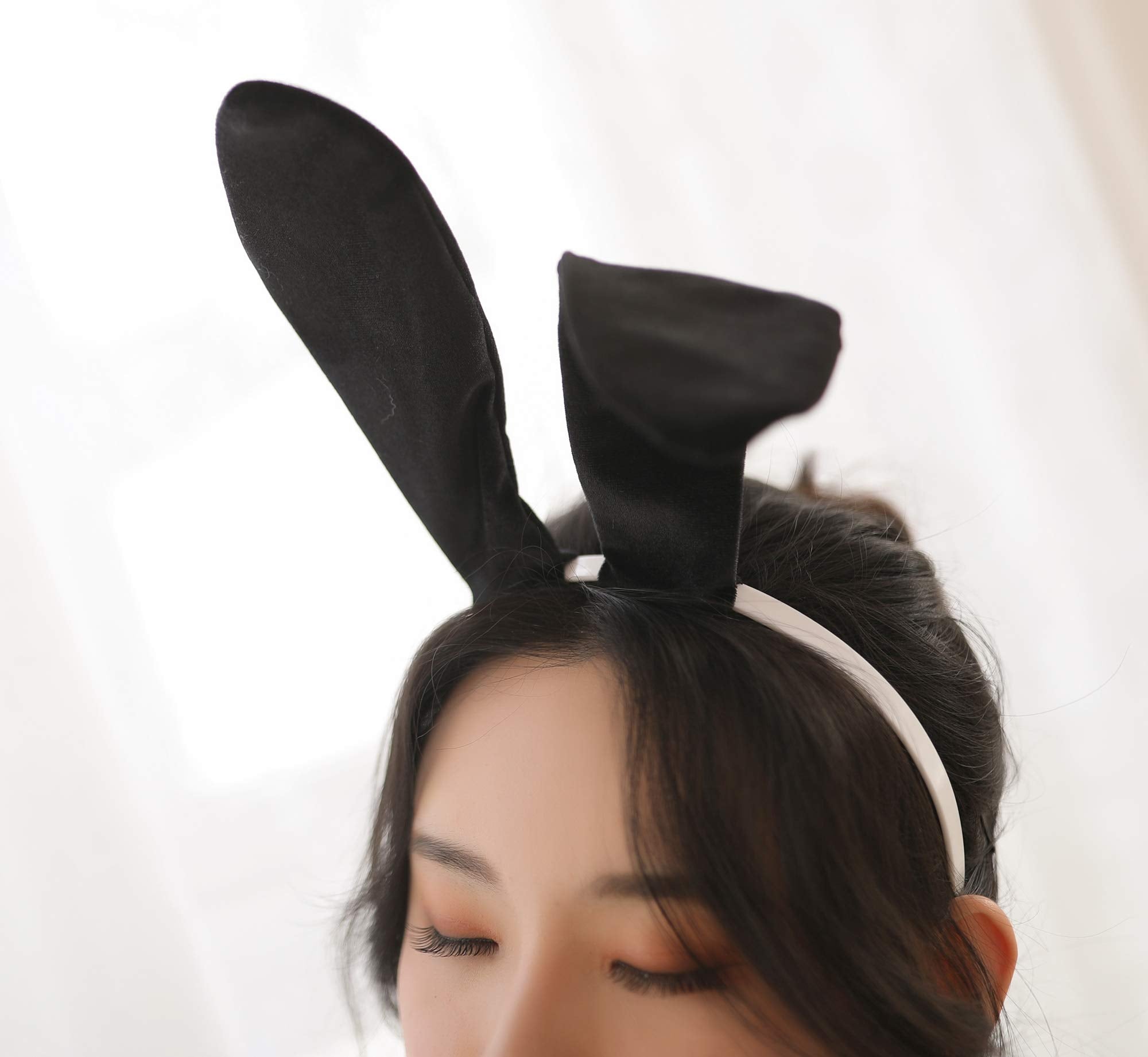 Sexy Bunny Costume for Women - Rabbit Bodysuit Cosplay JK Party (Black)