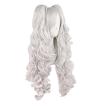 TSNOMORE White Pigtail Wig for Women Synthetic Long Curly Cosplay Wig Halloween Costume Party Cosplay Wig (Color-10)