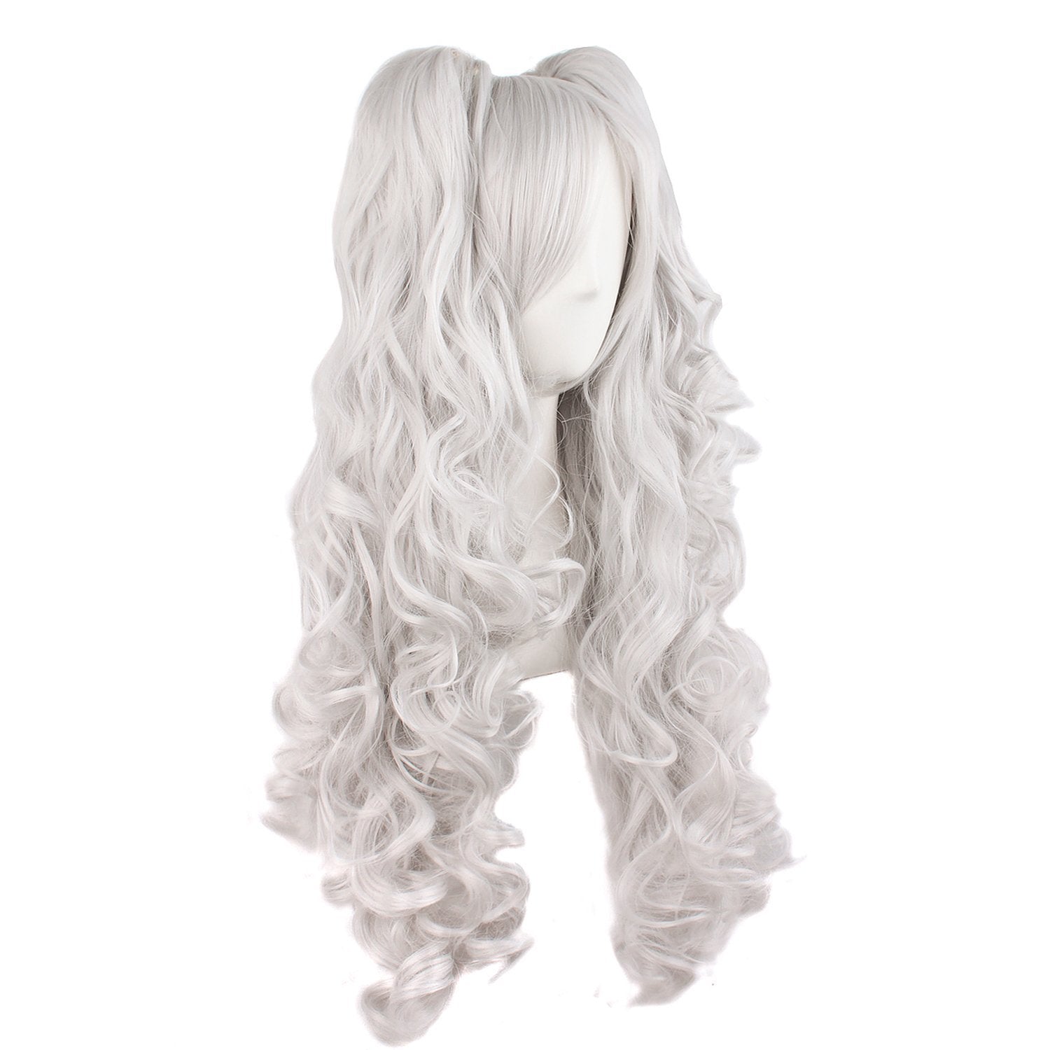 TSNOMORE White Pigtail Wig for Women Synthetic Long Curly Cosplay Wig Halloween Costume Party Cosplay Wig (Color-10)