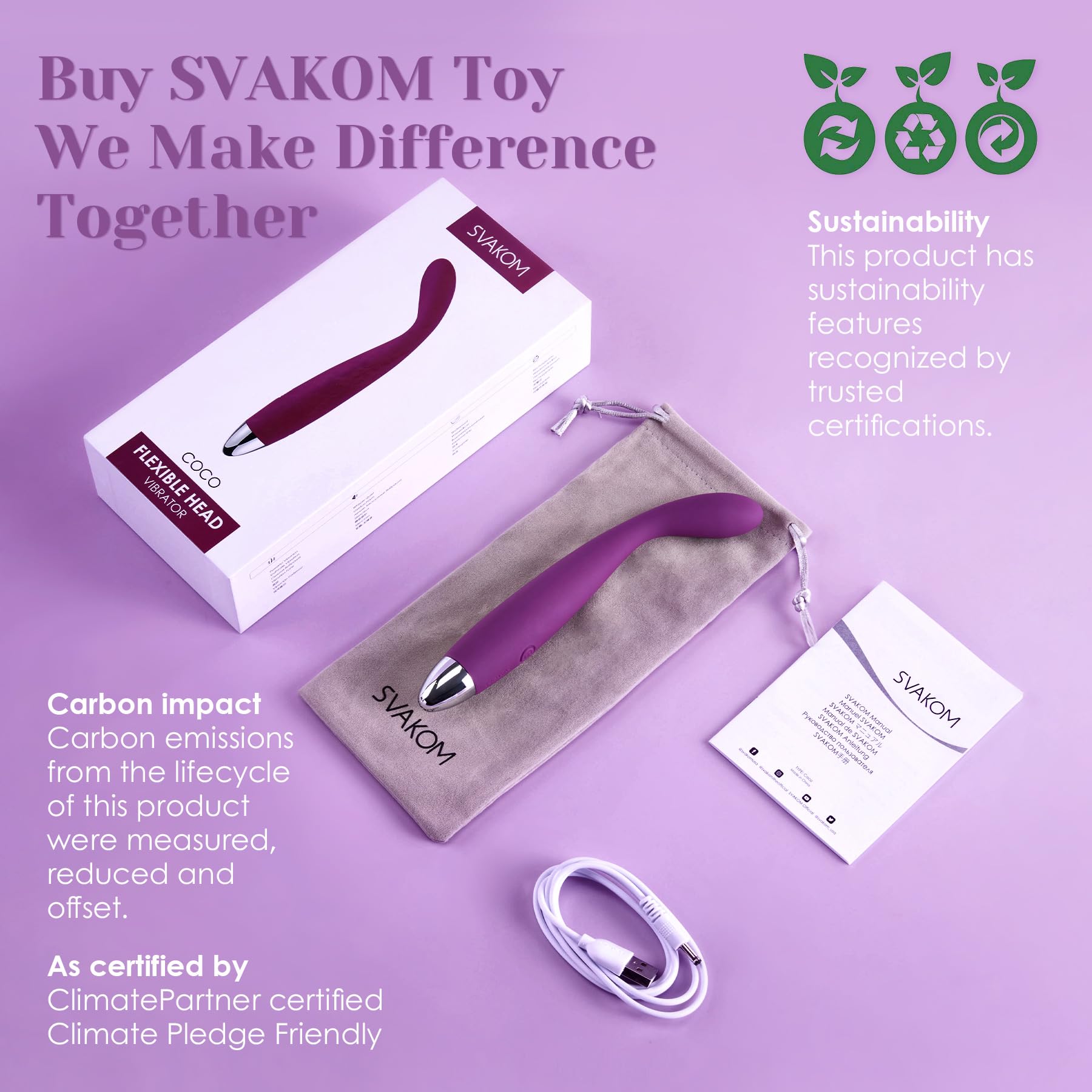 SVAKOM COCO Vibrator Dildo Sex Toys Finger Shaped - 8 Seconds to Climax Waterproof Vibes for Women - 5*5 Vibrations G Spot Clit Nipple Anal Personal Massagers Adult Toys