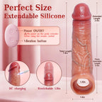 Penis Sleeve Cock Sleeve Vibrator - FYSHAVO 5IN1 Realistic Adult Male Sex Toys for Men Penis Extender Vibrating Cock Ring, Smart App & Remote Control, Elastic Penis Ring to Enlarge for Men Couples