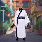 yyleasar Ryomen Sukuna Kimono Halloween Outfit Anime Cosplay Costume Men Robe Uniform Full Set for Dressing With socks obi sticker wig (S)
