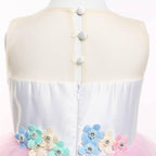 Chektin Unicorn Dress for Girls Unicorn Costume Pageant Princess Dress Party Birthday Long Gown with Accessories Pink 4-5T