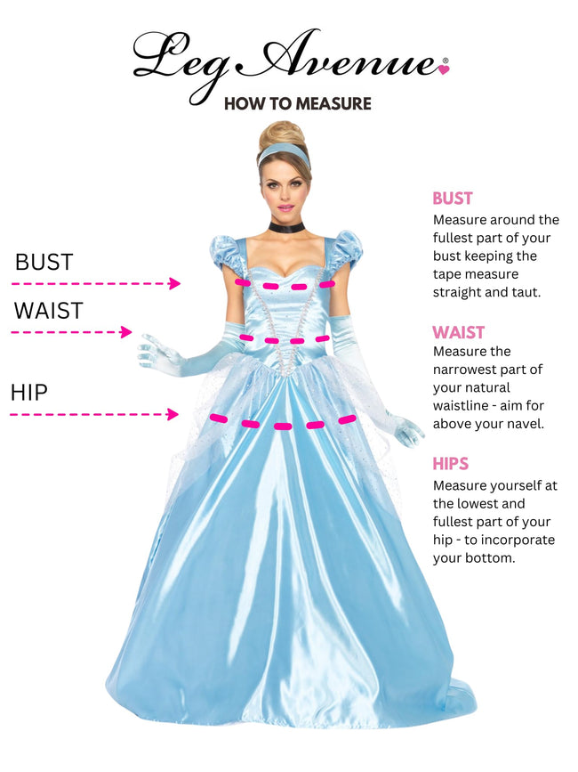 Leg Avenue Womens - 3 Piece Classic Cinderella Gown Set Full Length Family Friendly Princess Dress and Headband Set Adult Sized Costumes, Blue, Medium US Main Image