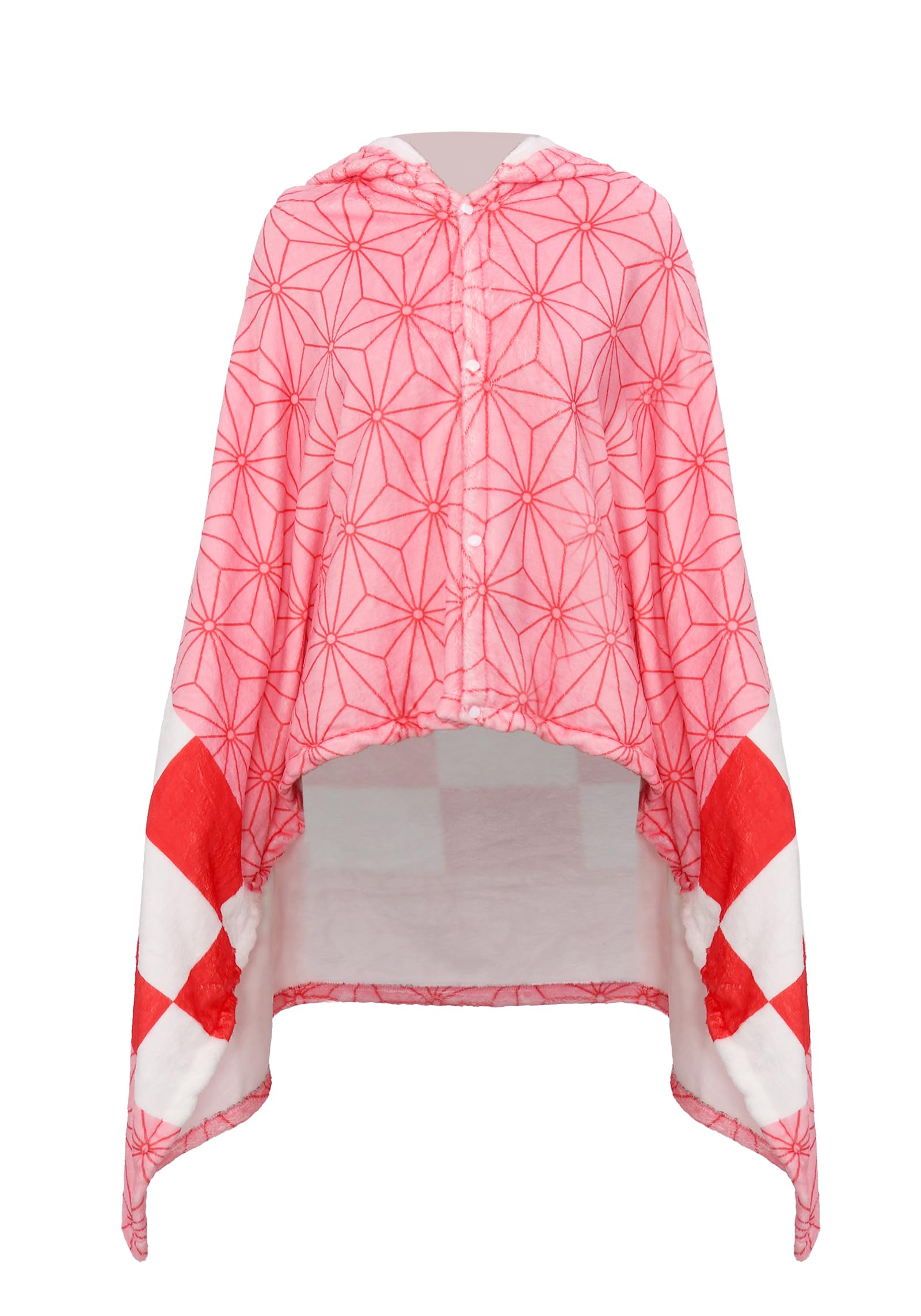 DAZCOS Anime Wearable Blanket Hooded Cosplay Hoodie Cloak Shawl Wrap Soft Blanket for Indoor Outdoor Use Halloween Party (B)