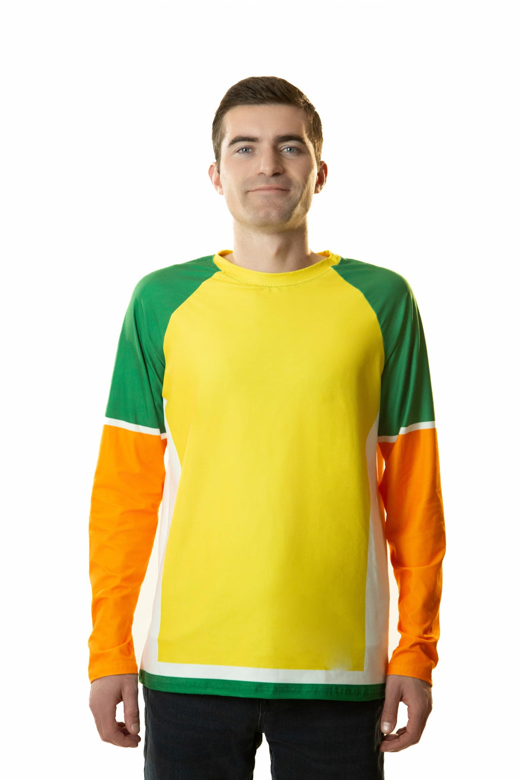Cosplaya Soccer Long Sleeve Shirt for Mens - Men Women Teens Jersey Tee Cosplay Halloween Christmas Costumes, XL Yellow Green