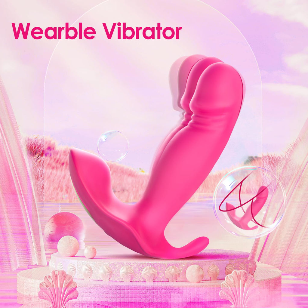 Wearable G Spot Dildo Vibrators Adult Sex Toys for Women or Men, App Remote Control Panty Mini Vibrator with 10 Quickly Wiggling & Vibrating Modes Panties Quite Rose Toy Sex Machine