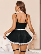 Avidlove Sexy Maid Lingerie for Women Maid Costume French Maid Outfit Lingerie Dress Sets Black S