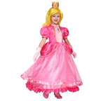 Spooktacular Creations Halloween Pink Princess Dress, Kids Princess Dress Up Set, Peach Crown Costume for Girls Toddler Halloween, Birthday, Roleplay Party (Small, 5-7 yrs)