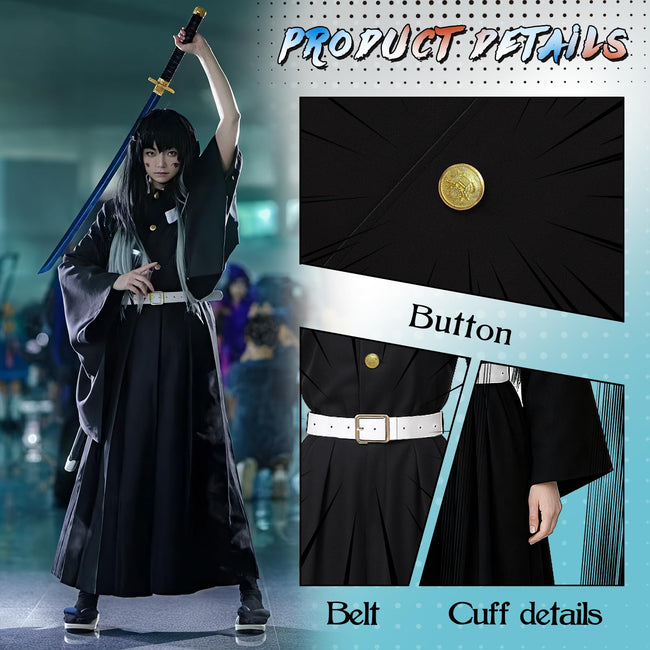 YHQuanta Muichirou Cosplay Costume Kimono Uniform Outfit Halloween Costume Adult (Large) Main Image