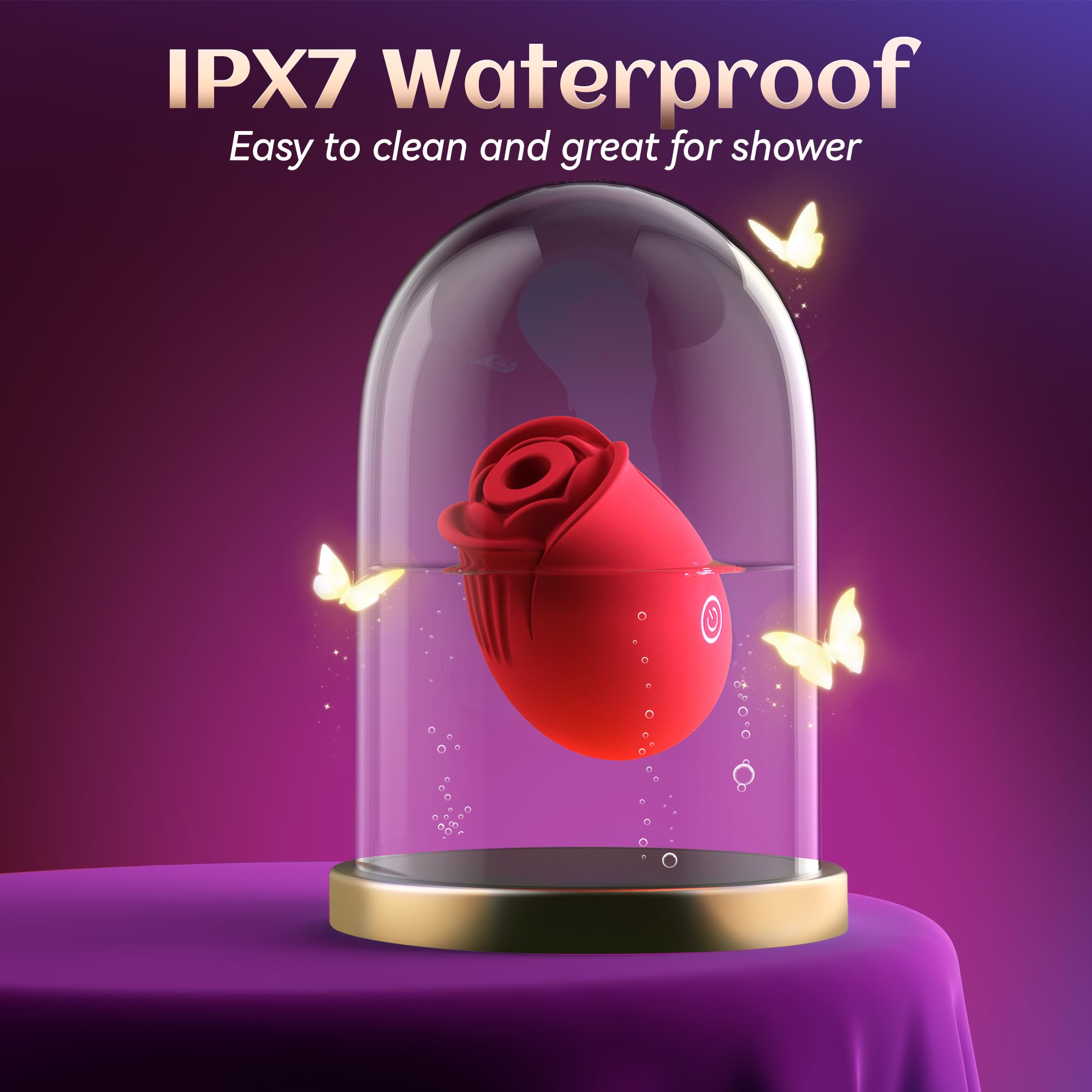 Sex Toys Rose Dildo Vibrator - Upgraded Adult Toys with 5 Sucking & Vibrating Modes for Women Clitoral Nipple, Rose Sucker Sex Toy Clitoral G Spot Vibrators for Woman Couples Adult Sex Games