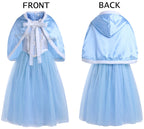MYZLS Cinderella Princess Dress Girls Snow White Fancy Party Costume Halloween Dress Up Outfit Size 110, 3-4 Years,Blue