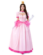 Spooktacular Creations Pink Princess Costume Women, Halloween Fairy Tale Princess Dress Fancy Ball Gown Evening Long Dresses Adult With Crown Gloves for Birthday Cosplay Parties-L