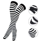 Keymall White Retro Apron Bow Headband High Thigh for Women Girls Halloween Dress Up Costume (Set B)