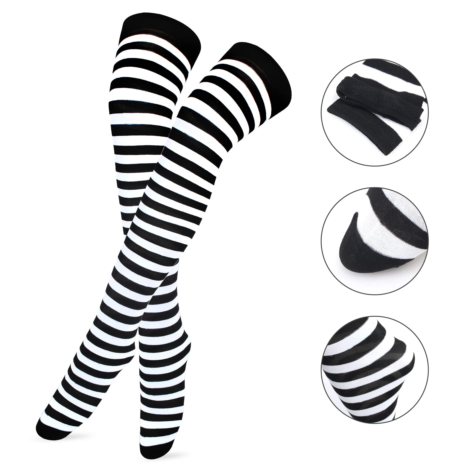 Keymall White Retro Apron Bow Headband High Thigh for Women Girls Halloween Dress Up Costume (Set B)