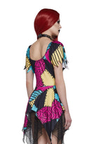 Dolls Kill Nightmare Sally Rag Doll Costume Dress – Halloween Colorblock Dress by Trickz N' Treatz, XX-Large