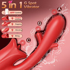 Vibrator Adult Sex Toys for Women, APP Remote Control Tongue Rose Sex Toy Dildo Vibrators G Spot Vibrator with 9 Licking Sucking & Flapping Clitoral Stimulator Anal Nipple for Female Men Couples