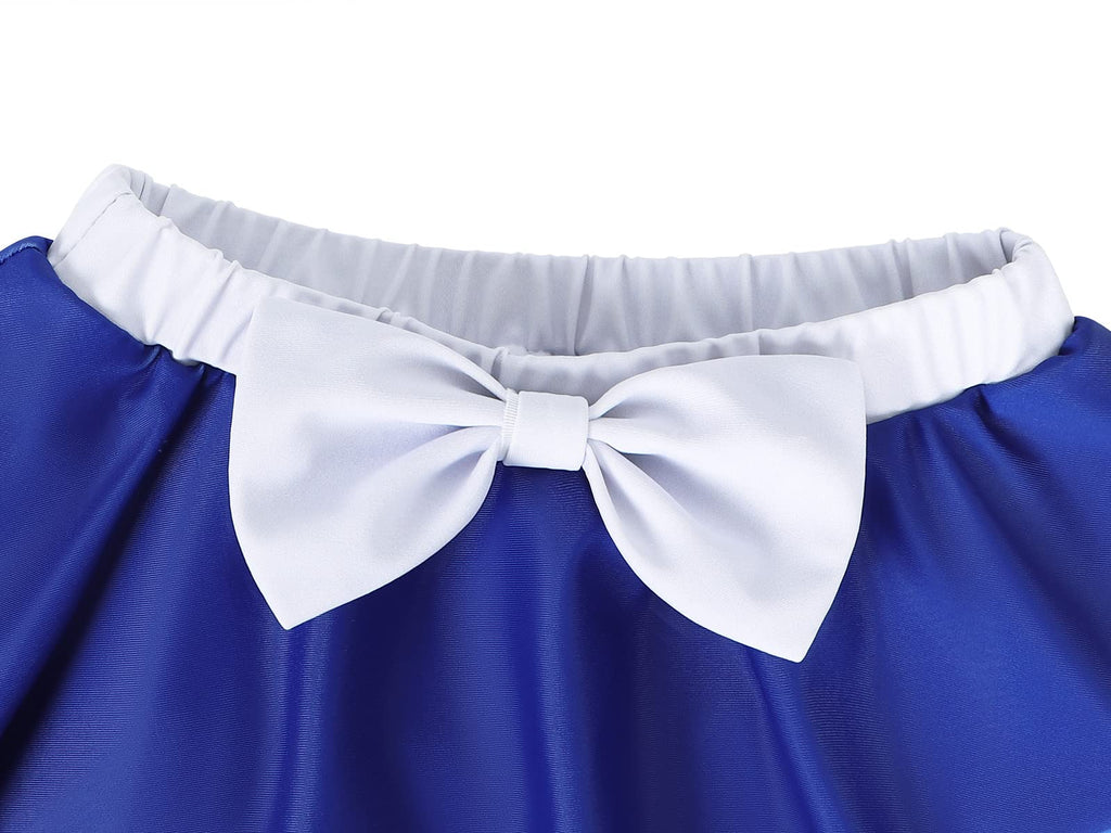 COTRIO Princess Bathing Suit for Girls Princess Swimsuit Girl Floral Ruffle 2 Piece Bikini Set Swimming Suits Off Shoulder Beach Swimwear Size 6 (5-6 Years, Blue)