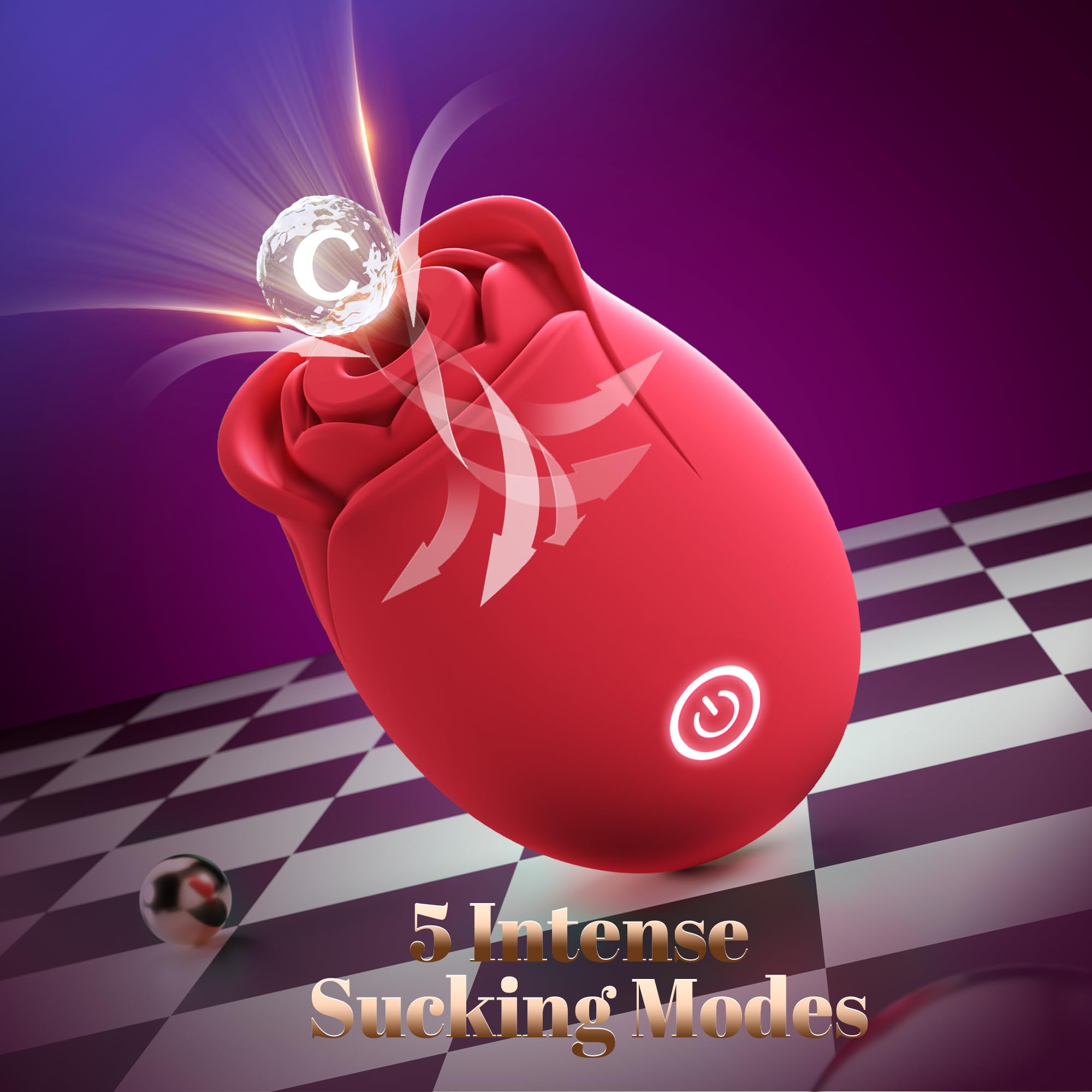 Sex Toys Rose Dildo Vibrator - Upgraded Adult Toys with 5 Sucking & Vibrating Modes for Women Clitoral Nipple, Rose Sucker Sex Toy Clitoral G Spot Vibrators for Woman Couples Adult Sex Games