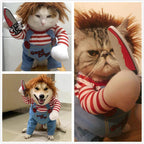 Pet Deadly Doll Chucky Dog Cosplay Funny Halloween Christmas Clothes Party Costume for Small Medium Large Dogs (L: Chest Circumference 27"-35")