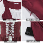 YTWS Renaissance Witch Vampire Pirate Costume Dress for Women Viking Victorian Goth Elf Fairycore Halloween Party Cosplay