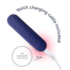 plusOne Bullet Vibrator for Women, Mini Vibrator Made of Body-Safe Silicone, Fully Waterproof, USB Rechargeable, Sex Toy Personal Massager with 10 Vibration Settings, Purple