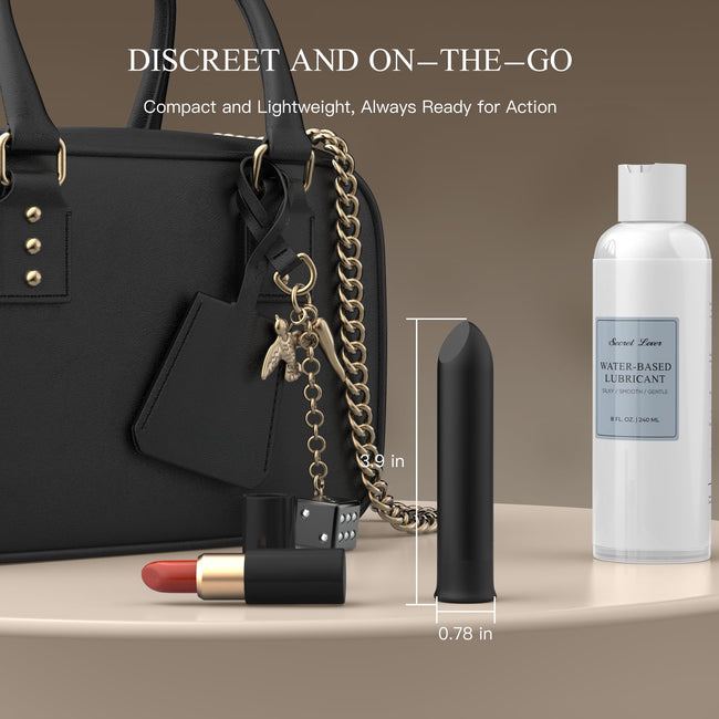 Bullet Vibrator with Angled Tip for Precision Clitoral Stimulation, Discreet Rechargeable Lipstick Vibe with 10 Vibration Modes Waterproof Nipple G-spot Stimulator Sex Toys for Women (Black) Main Image