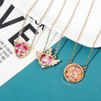 POYAMUSE Anime Guardian Star Pendant Necklace for Women Tsukino Usagi Cosplay Jewelry-heart