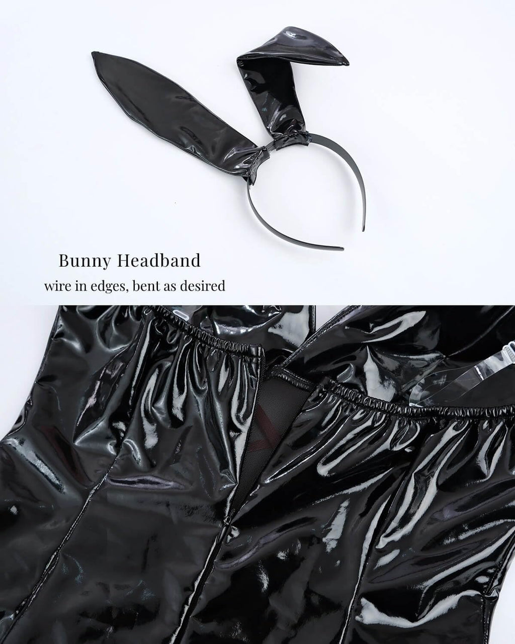 Nuoqi Black Womens Bunny Costume Bunny Girl Cosplay Suit Adult Halloween Outfit XXL