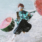 VZQI Halloween Cosplay Costumes Kamado Tanjir Kids Anime Kimono Halloween Green Cloak XXL