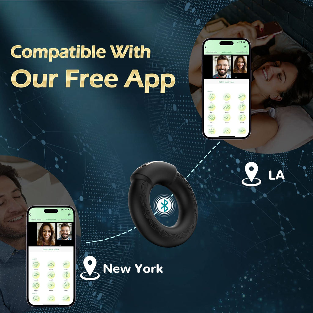 Luxonia Vibrating Cock Ring, 9 Vibrations with Heating Penis Ring Vibrator Sex Toys for Men, Adult Toys Vibrating Penis Ring, Male Sex Toy for Couples, Cock Ring Vibrator, Adult Sex Toys & Games